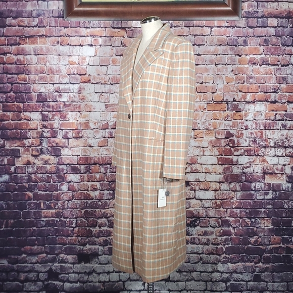 Single Breasted Plaid Wool Blend Topper NWT - Picture 3 of 7